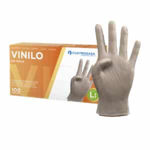 Guante vinilo sin polvo talla L 100 uds.